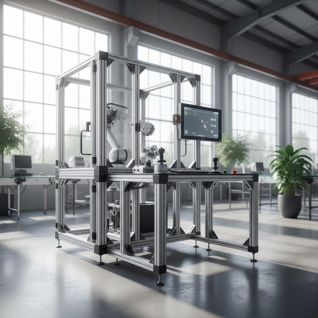 aluminum t slot framing system used in industrial machine enclosure applications