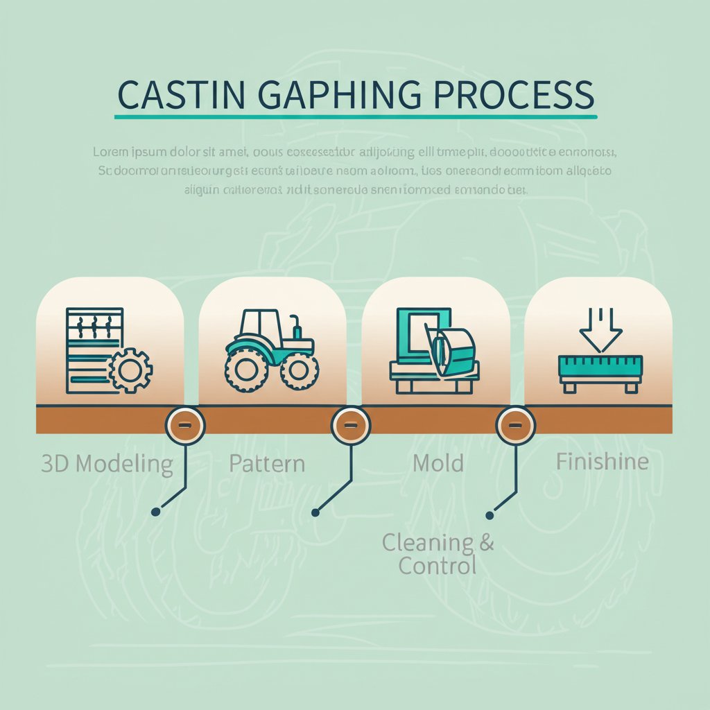 stages of manufacturing an agricultural cast part