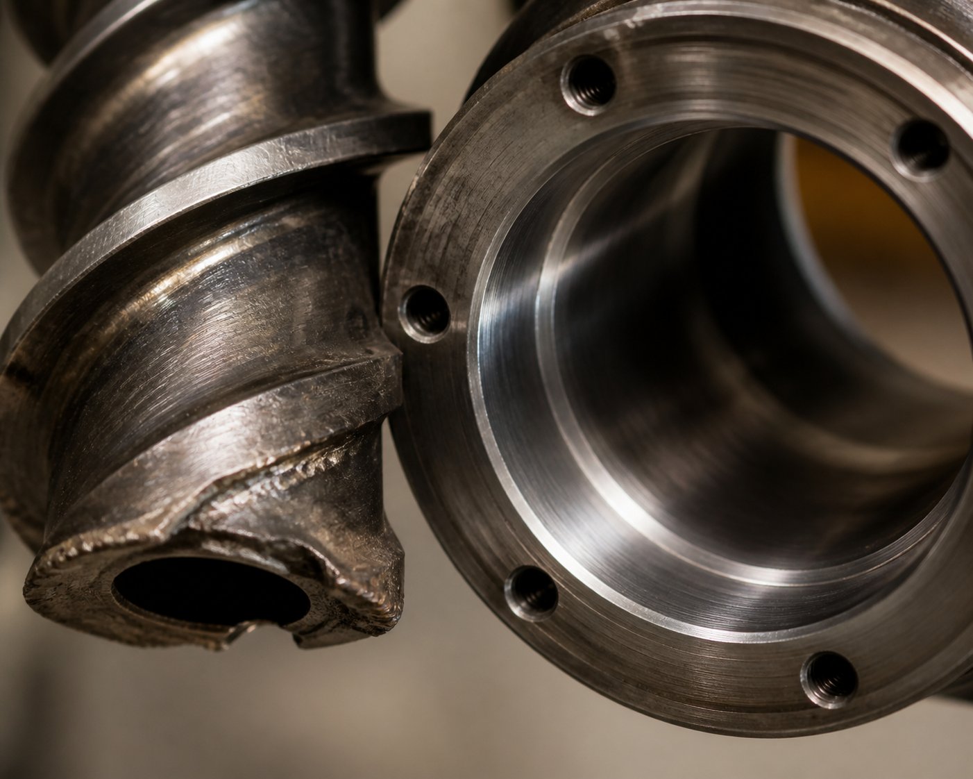 controlled preferential wear ensures the lower cost screw flight wears before the more expensive barrel bore