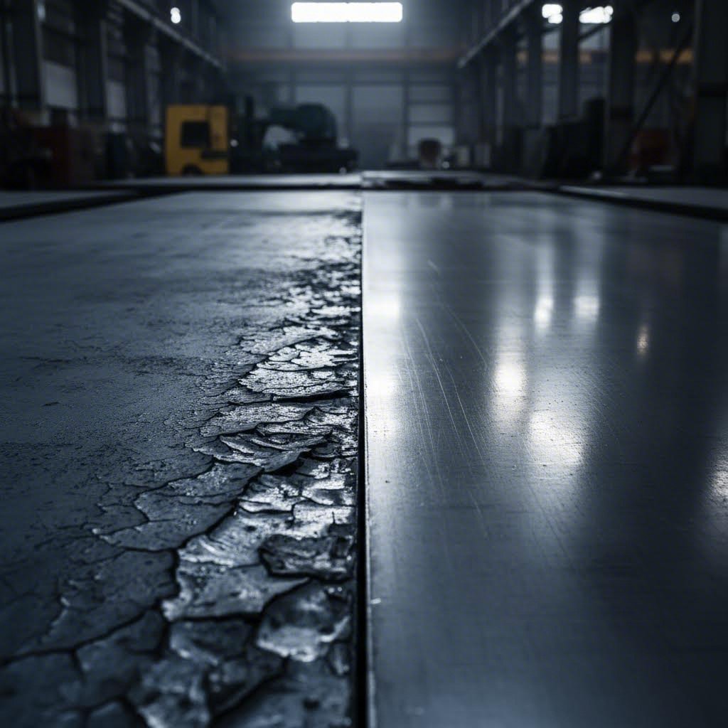 hot rolled steel with mill scale versus smooth cold rolled steel surface comparison