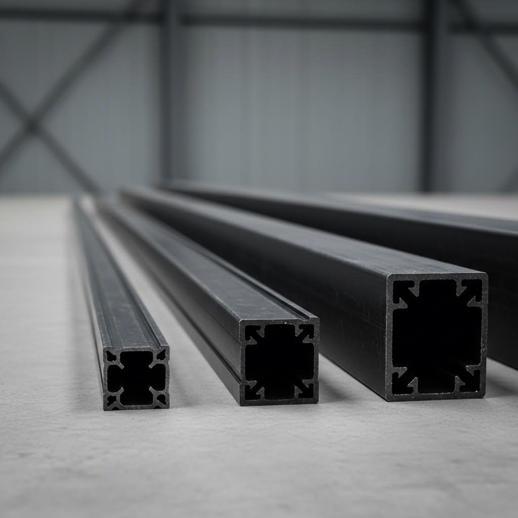 various aluminum extrusion profile sizes from 2020 to 8080 for comparison