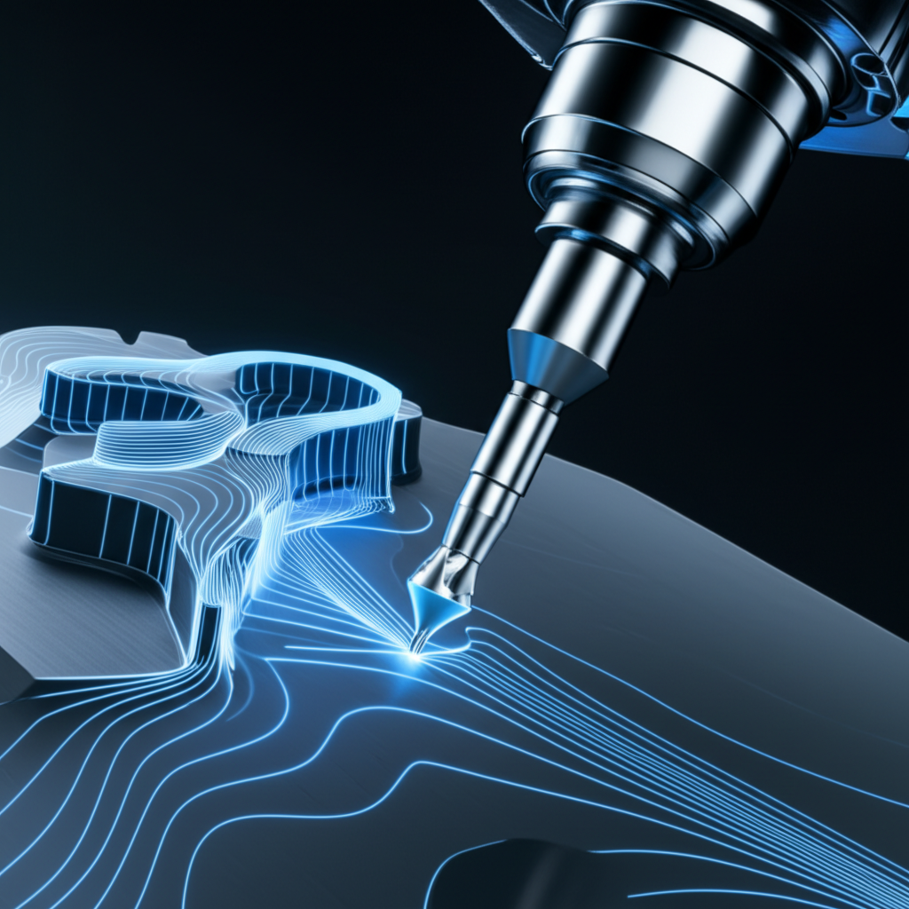 diagram illustrating the subtractive material removal process of cnc milling
