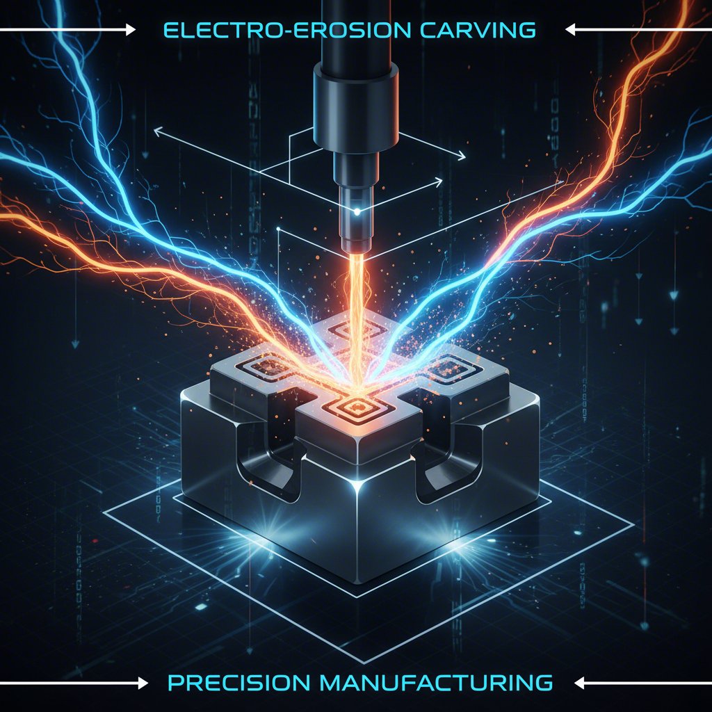conceptual art of electrical discharge machining creating a precision die