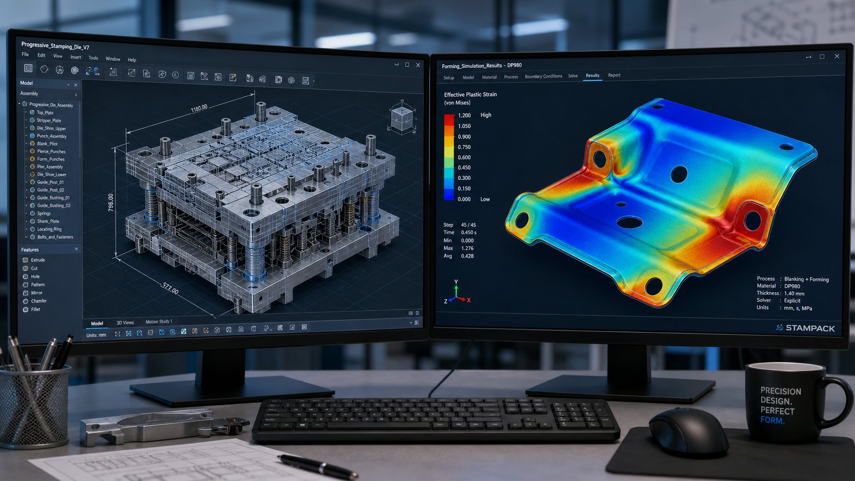 cae simulation identifies forming defects like thinning and wrinkling digitally before physical die construction begins