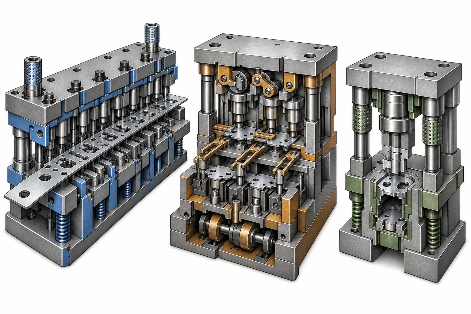 three primary stamping die types progressive transfer and compound dies each serve different manufacturing requirements