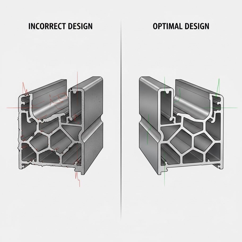 avoiding warping through balanced aluminum extrusion profile design