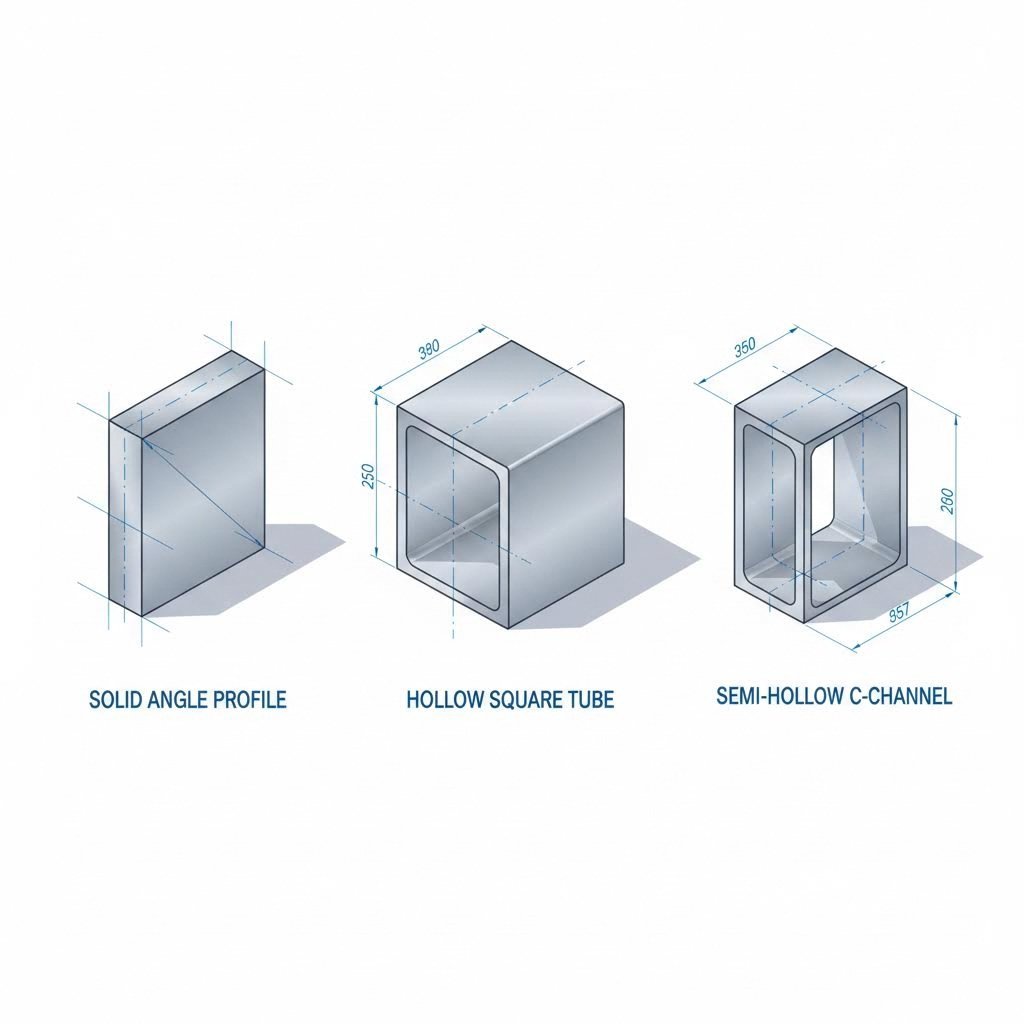 comparison of solid hollow and semi hollow aluminum extrusion profiles