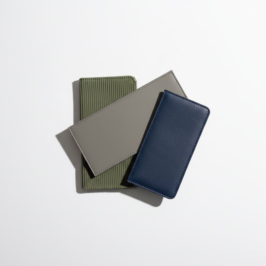 an artistic arrangement of textures representing pencil case materials