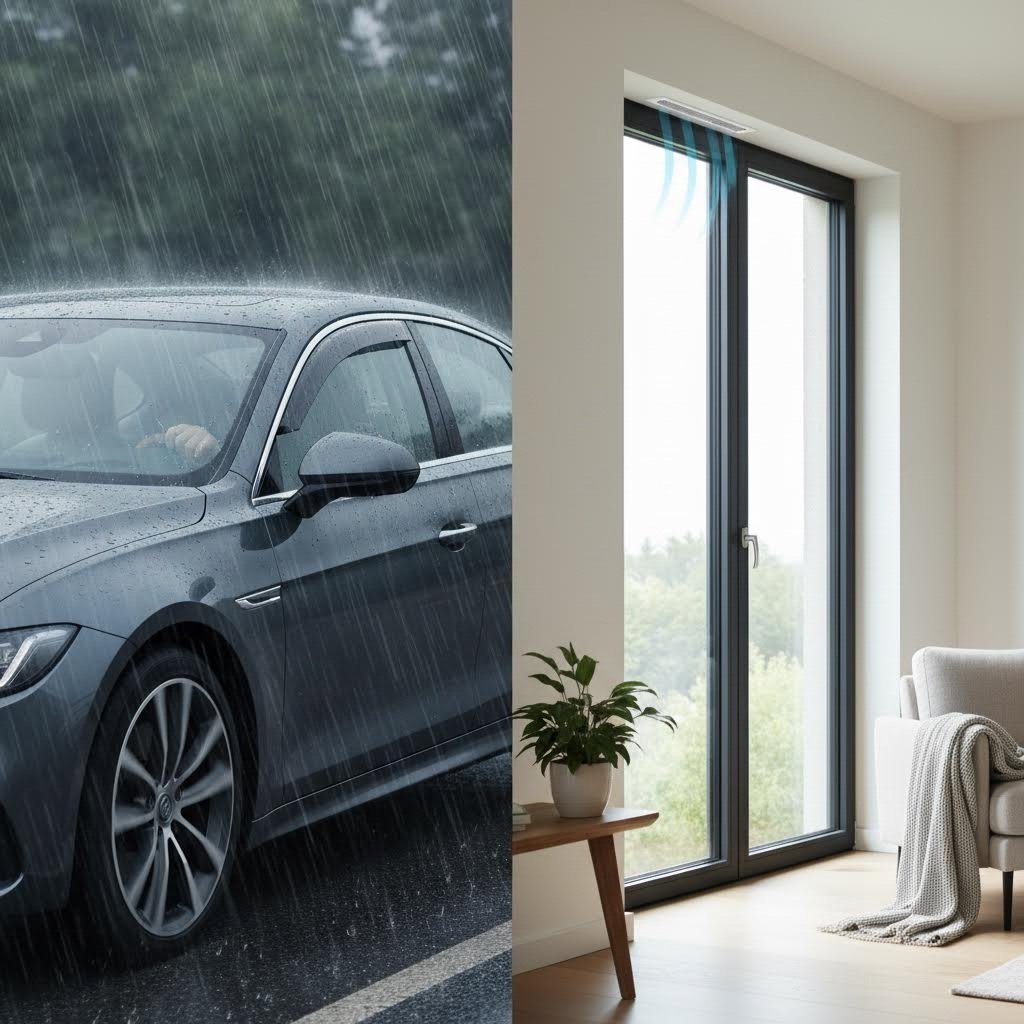 window vent covers provide weather protection for vehicles and buildings alike