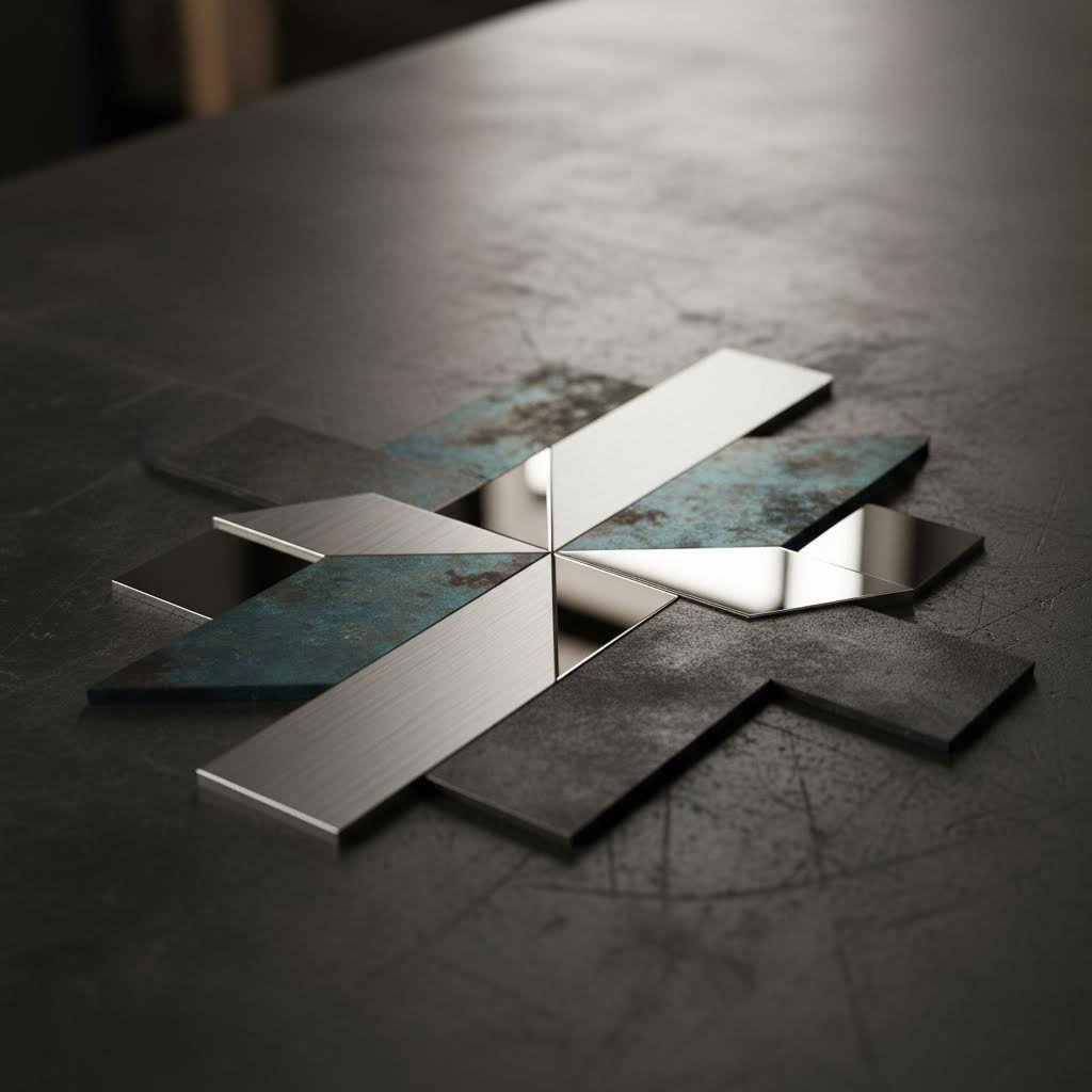 various sheet metal materials showing distinct textures and finishes for fabrication projects