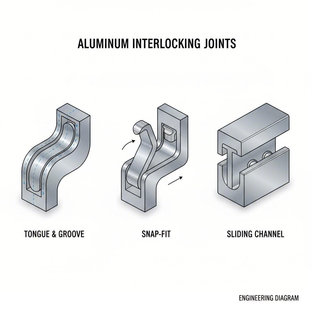 comparison of tongue and groove snap fit and sliding channel joint types