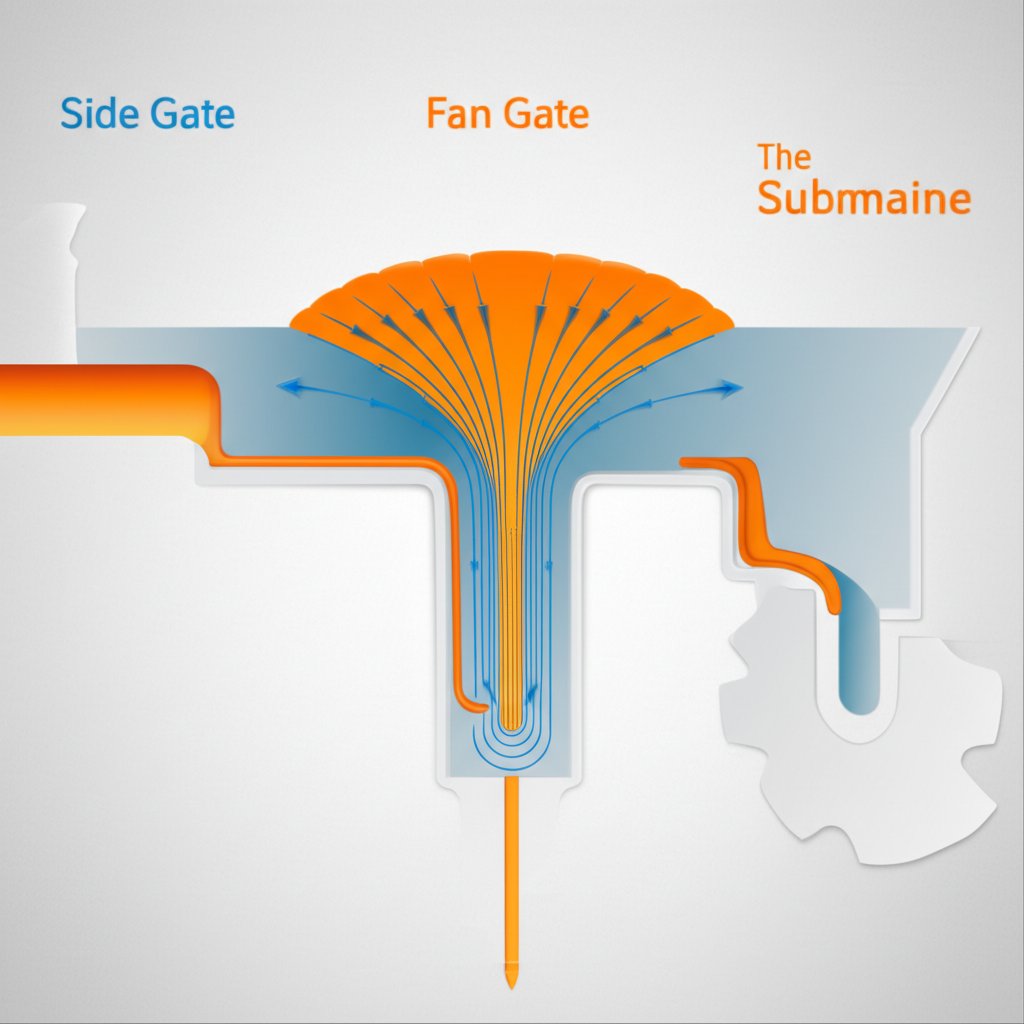 diagram comparing different types of gates used in die casting design