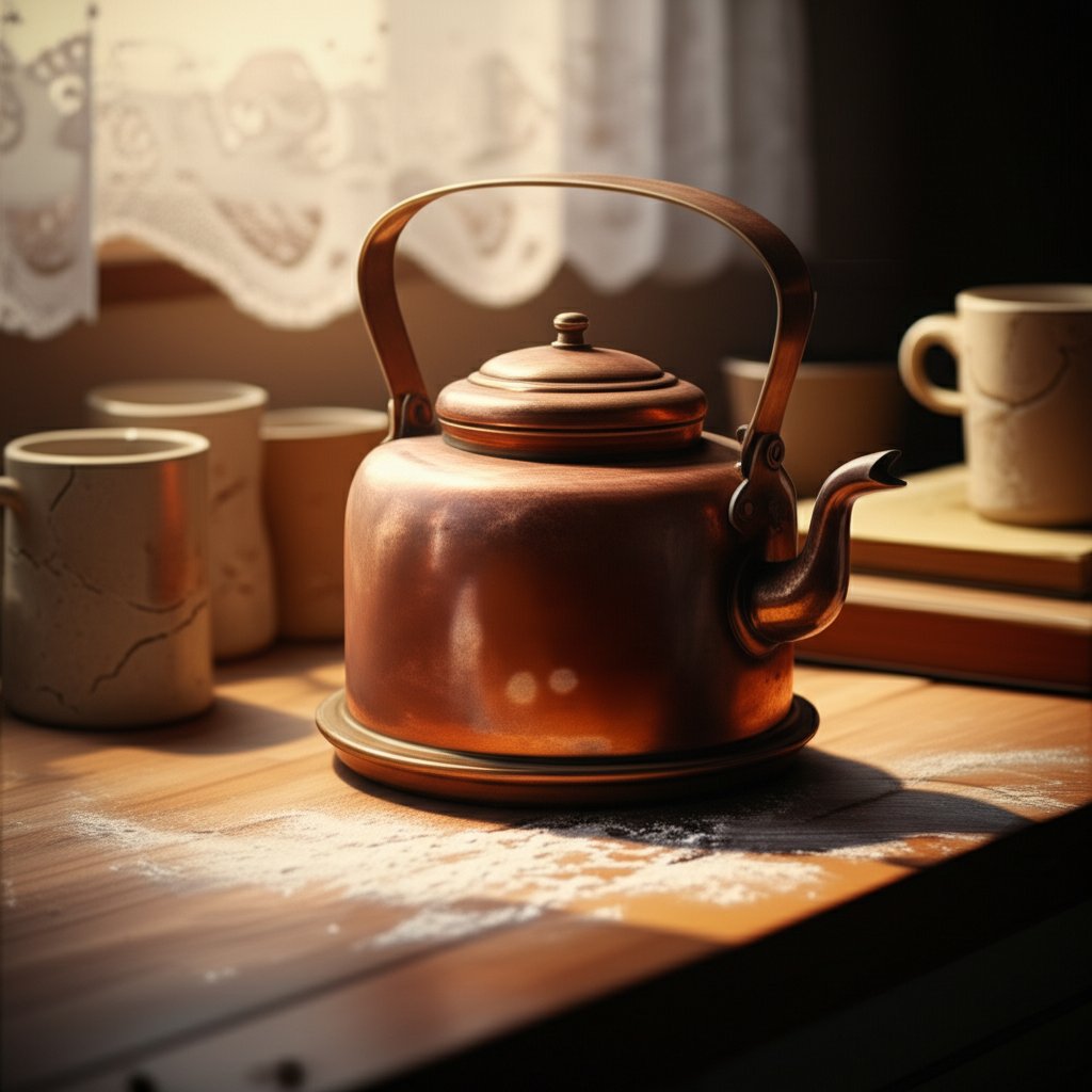 a classic copper kettle adds warmth and timeless style to any kitchen