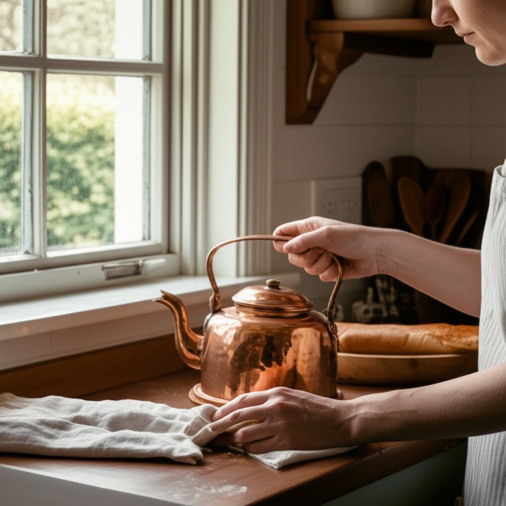 gentle cleaning preserves a copper kettles beauty and function