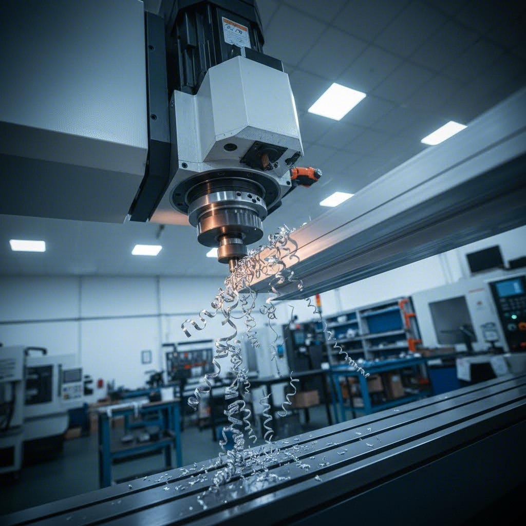 cnc machining center processing custom aluminum mast profiles