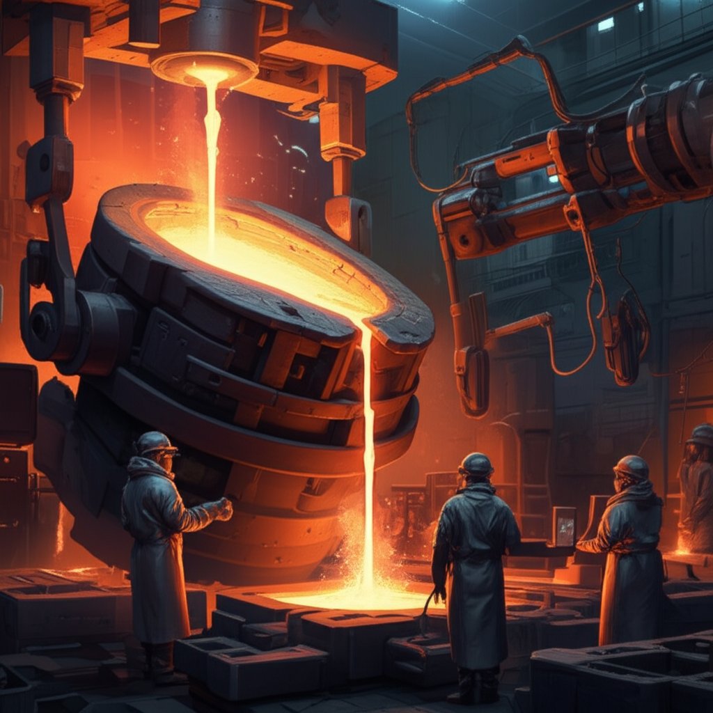 molten aluminum being poured in a modern foundry illustrating its critical role in industry