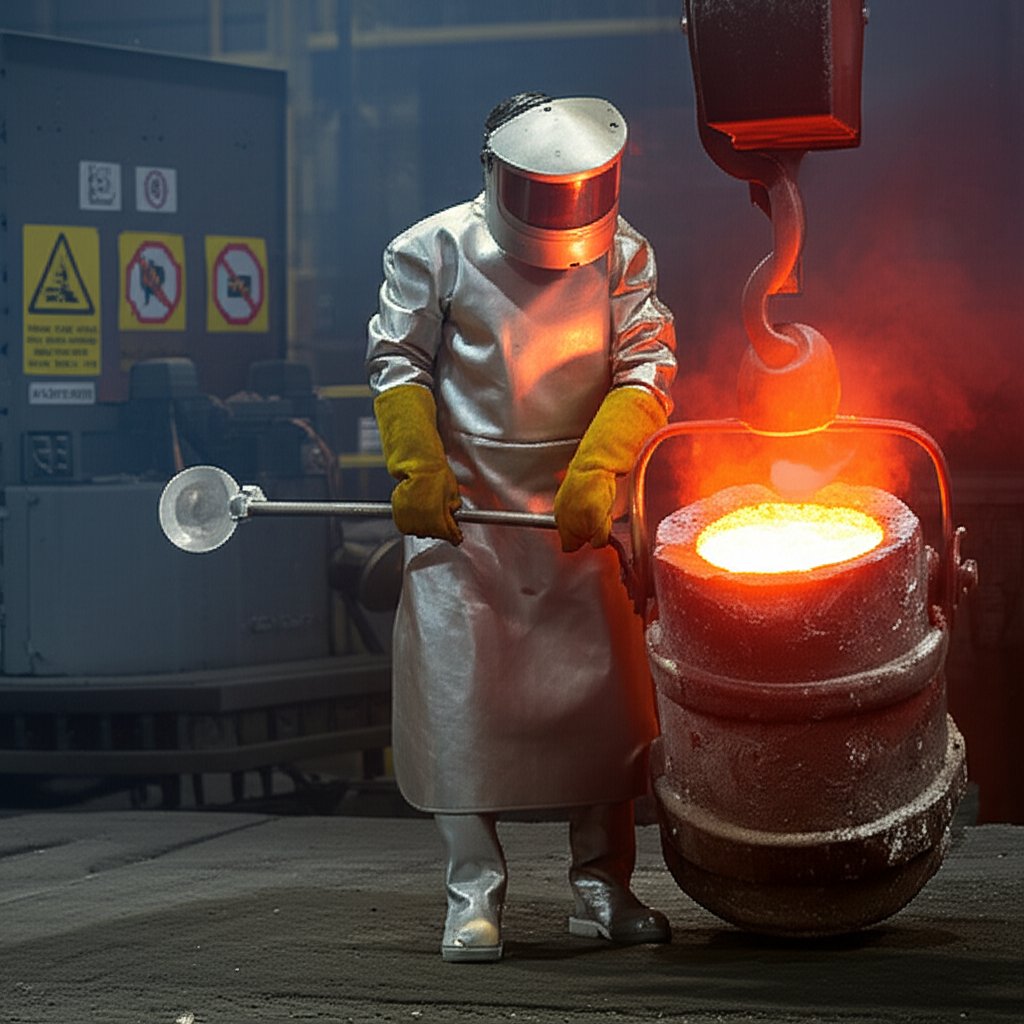 proper safety gear and procedures when handling molten aluminum