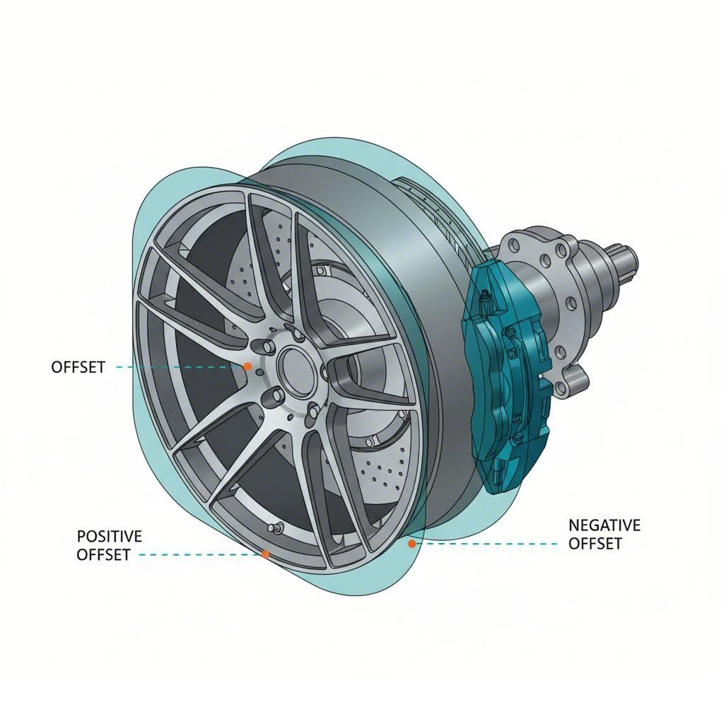 wheel offset directly determines the space available between the inner barrel and brake caliper