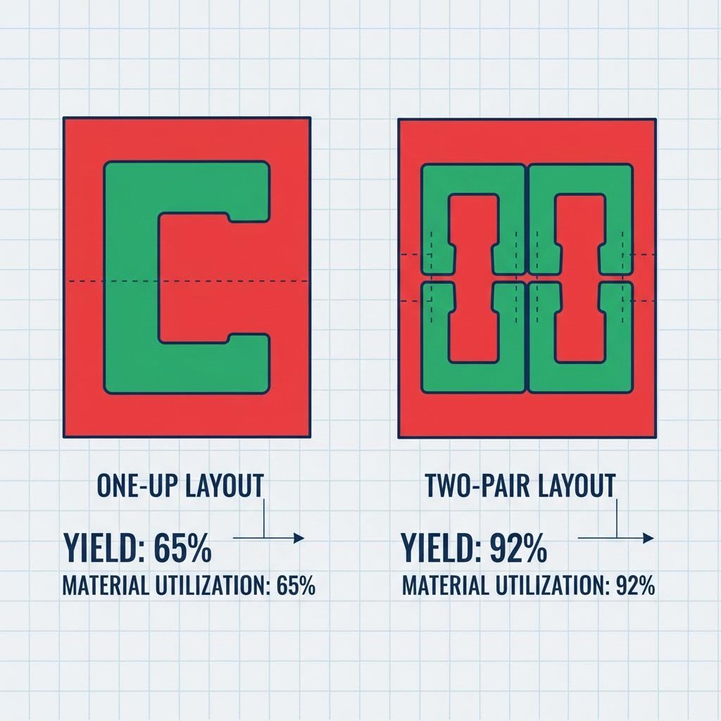 Comparison of One Up versus Two Pair nesting efficiency