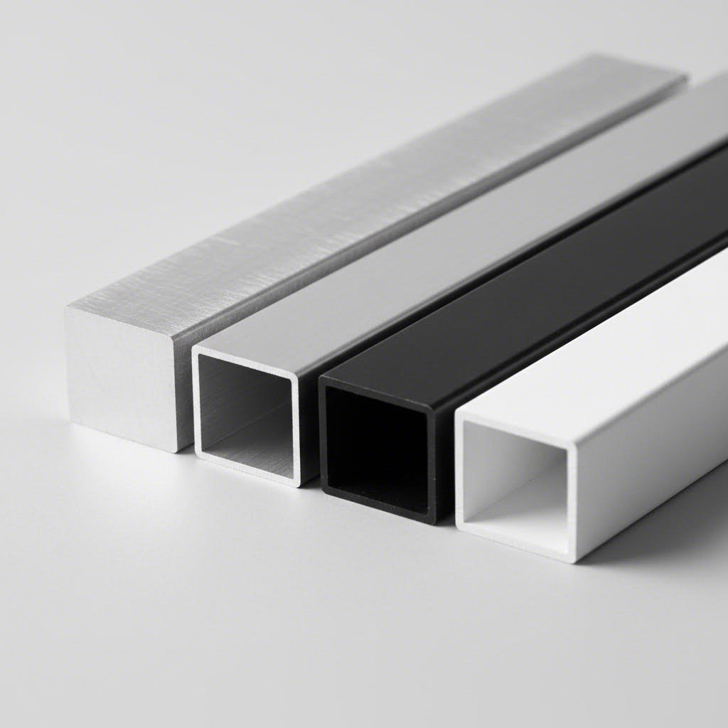 aluminum channels with various surface treatments including anodizing and powder coating