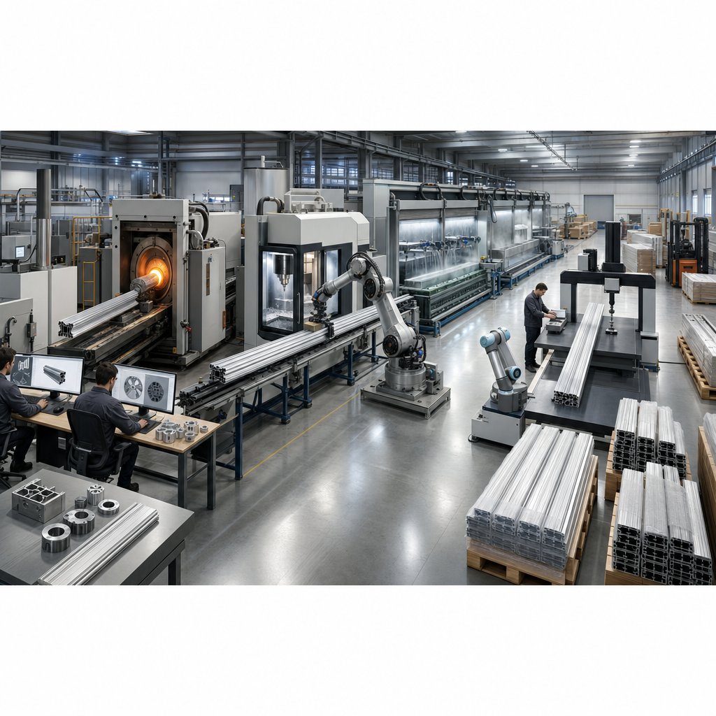 aluminium profile processing from design and extrusion to machining finishing and inspection