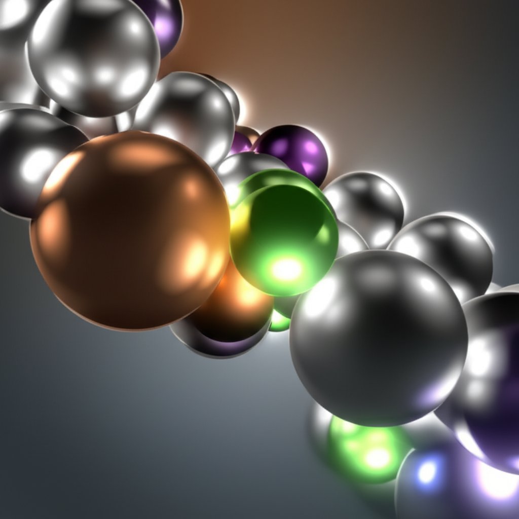 abstract depiction of alloying elements influencing 6061 aluminum's density at the atomic scale