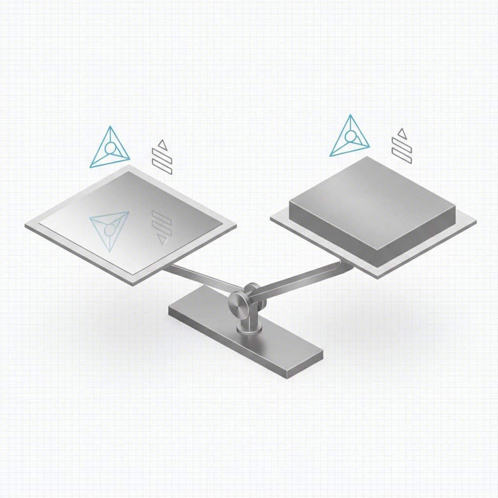 Conceptual comparison of weight versus cost for steel and aluminum materials