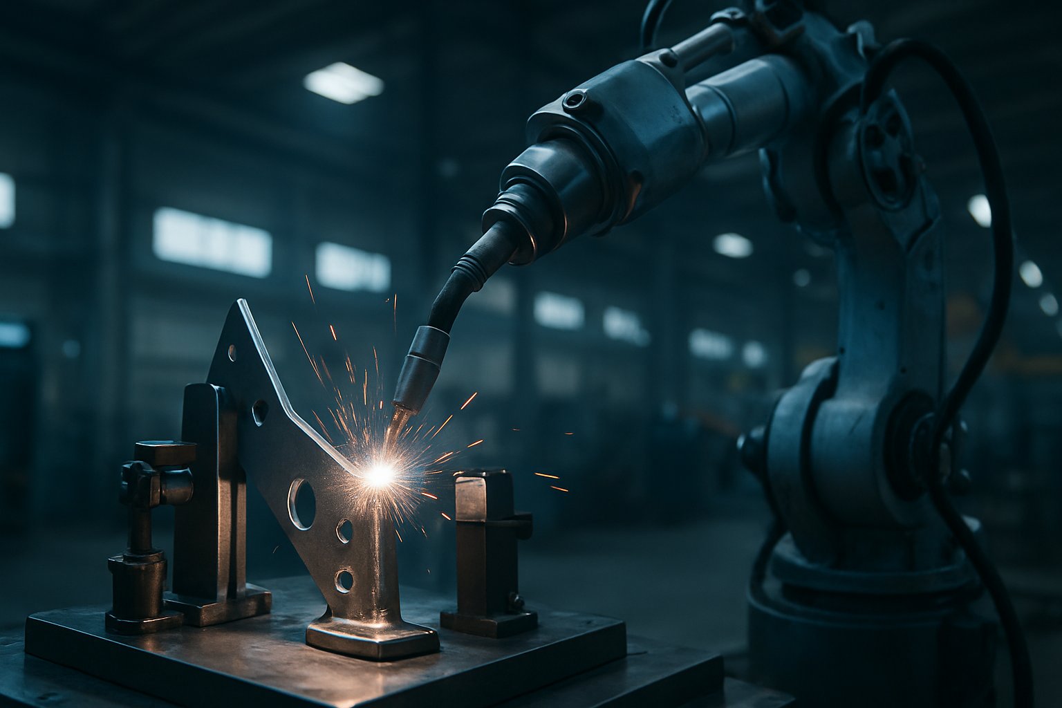 automotive bracket welding with fixtures for repeatable fillet welds