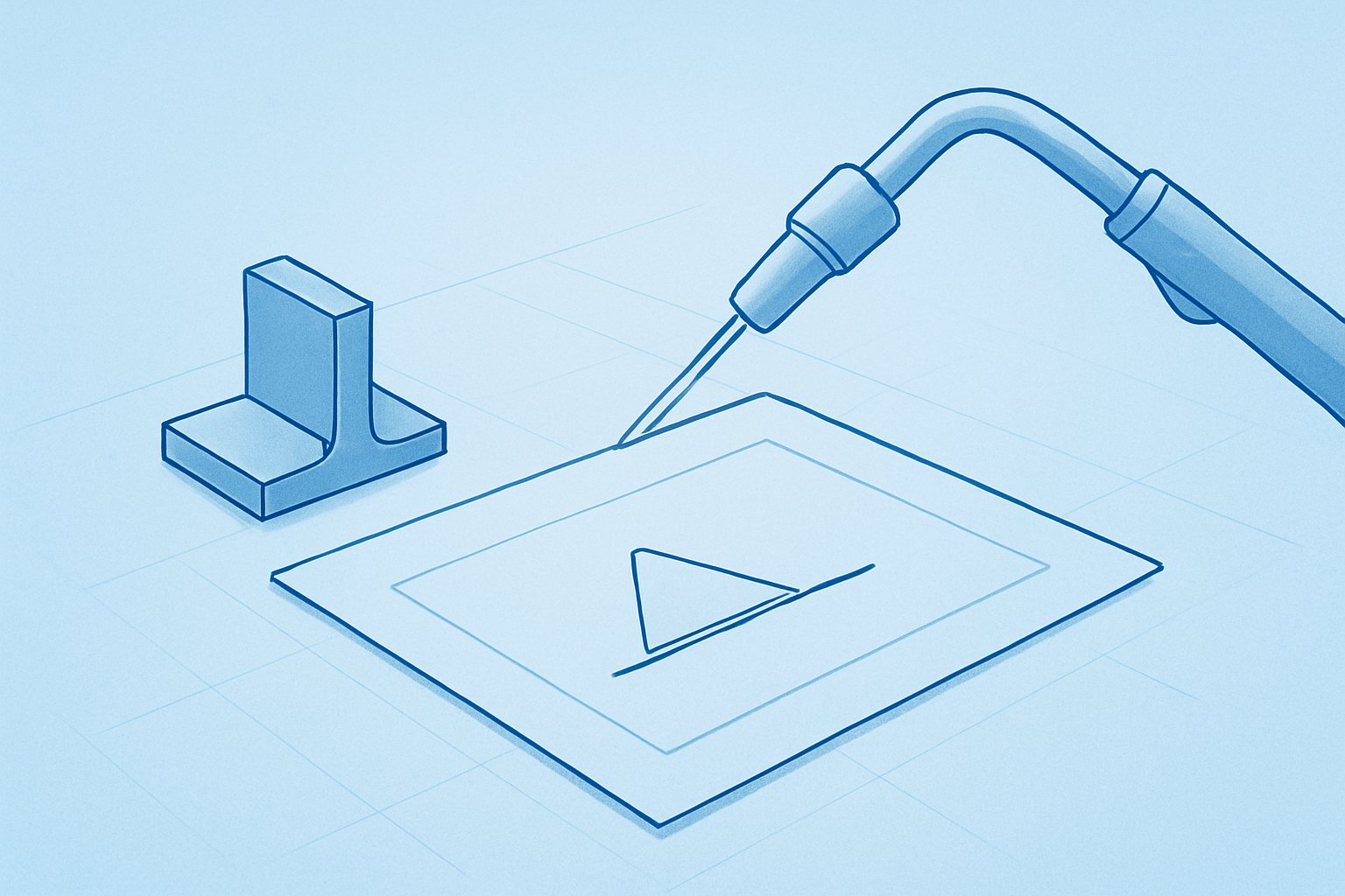 basic fillet weld symbol concept on a welding drawing