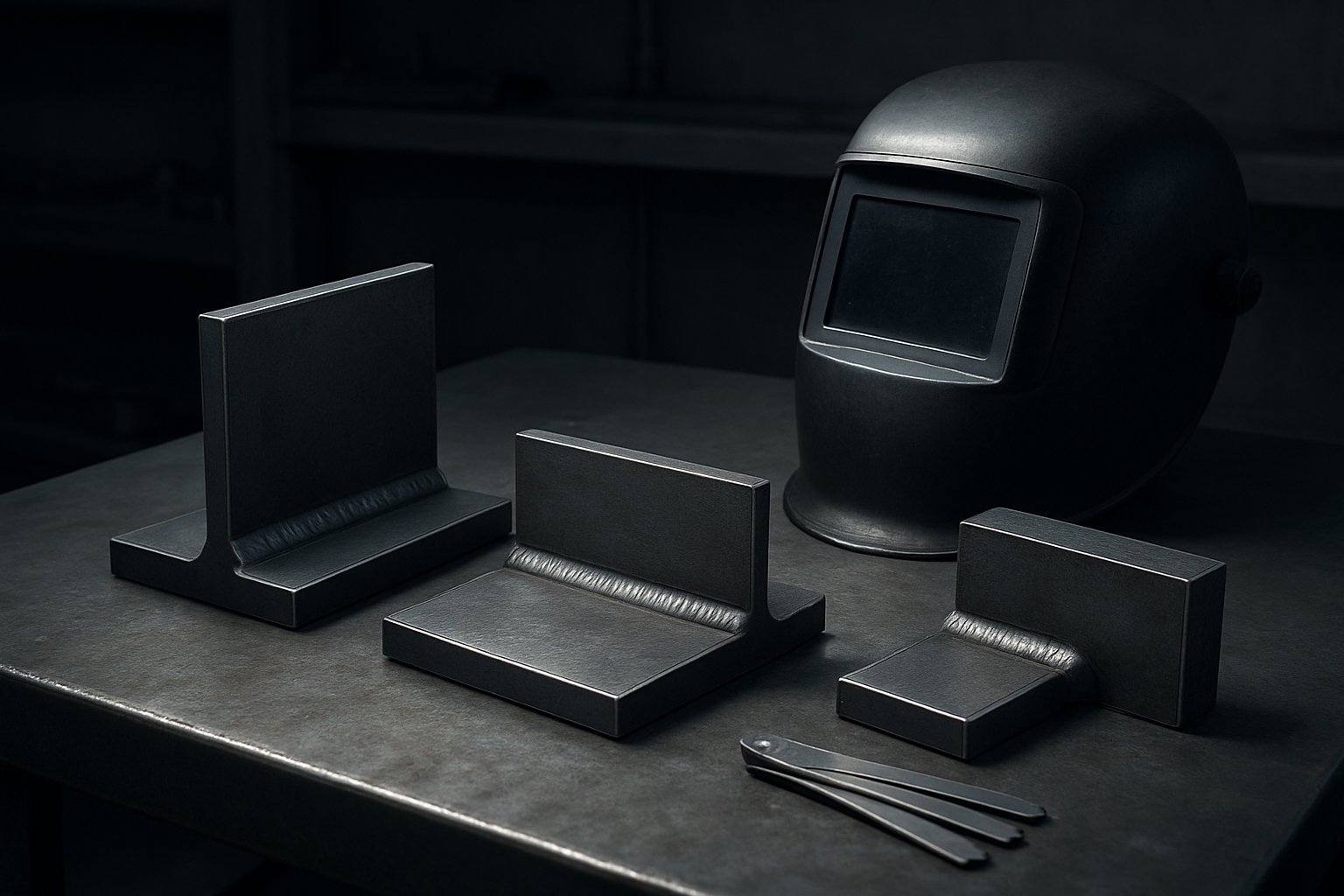 fillet welds on common metal joints in a fabrication setting