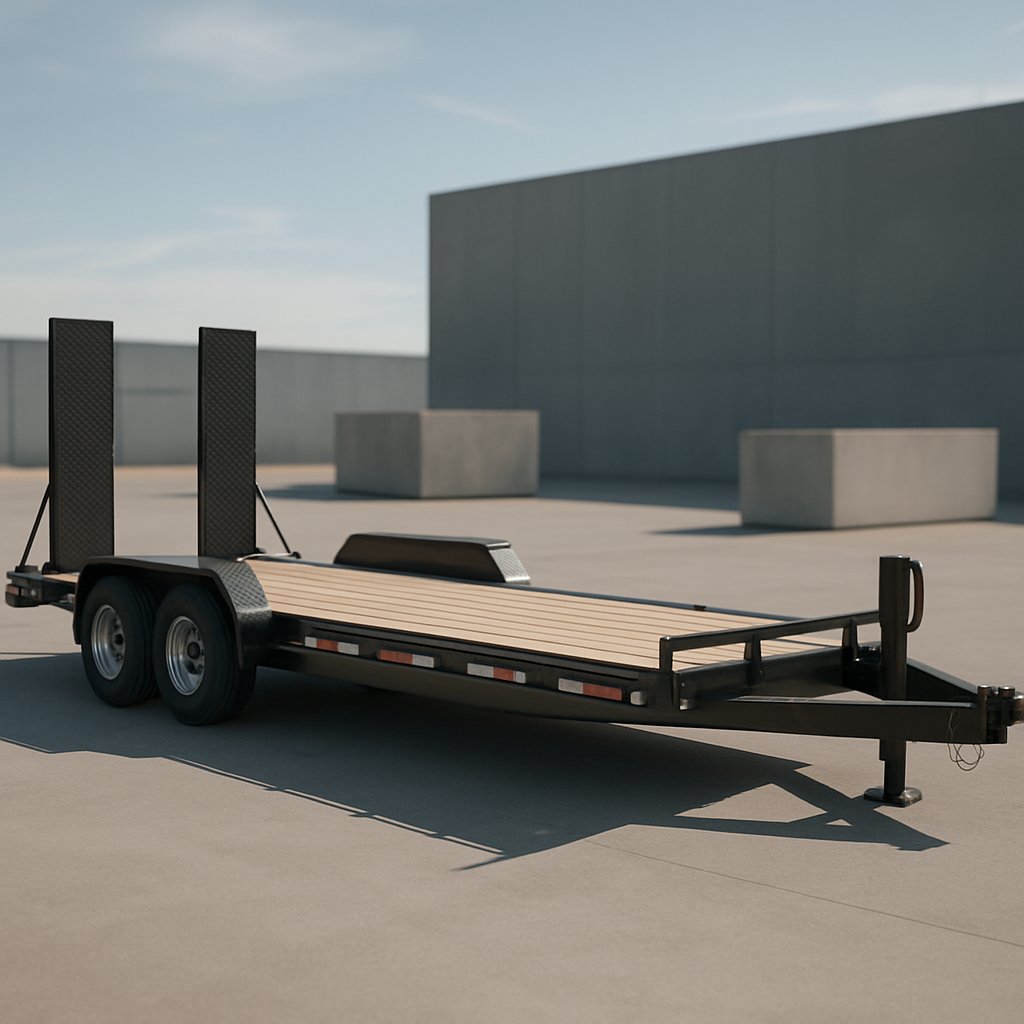 flatbed gooseneck trailer set up for equipment and mixed cargo hauling