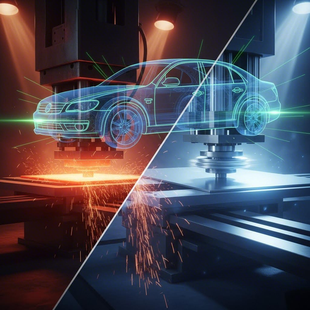 Comparison of thermal hot stamping process versus high speed cold stamping for automotive chassis components