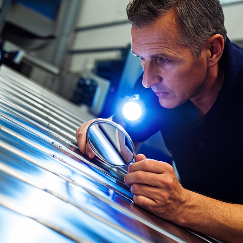 quality inspection of a finished stainless steel weld
