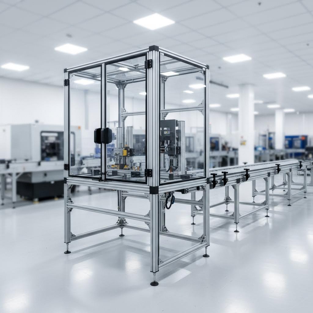 t slot aluminum systems serve applications from ergonomic workstations to machine guarding enclosures