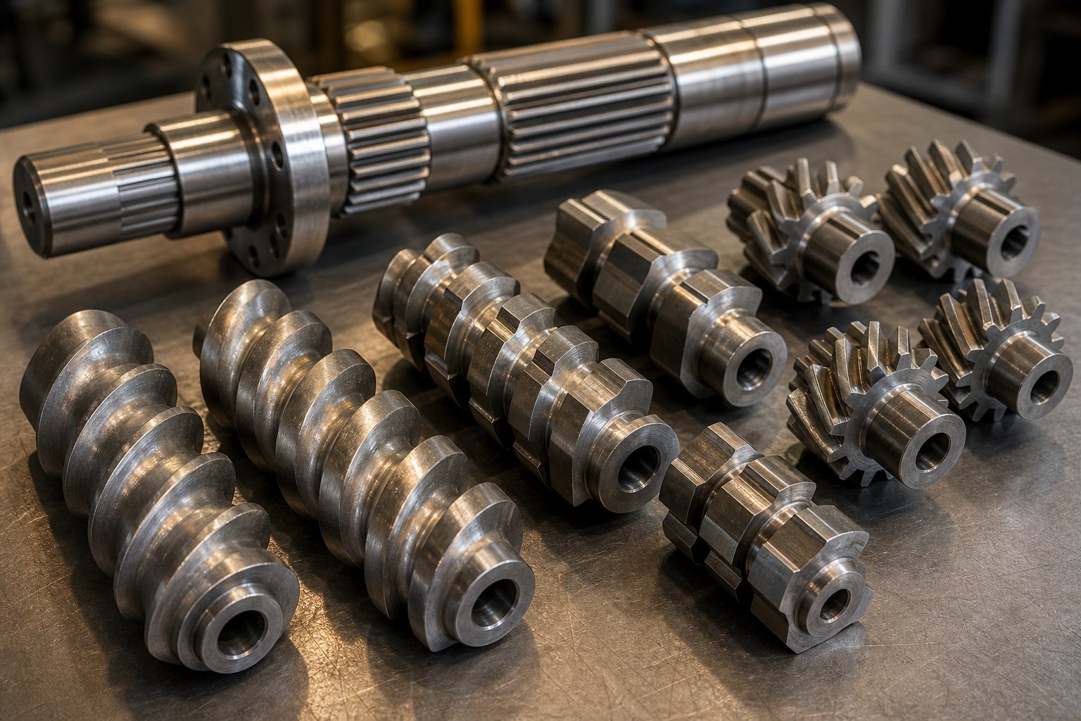 modular screw elements including conveying segments kneading blocks and mixing elements on a splined shaft