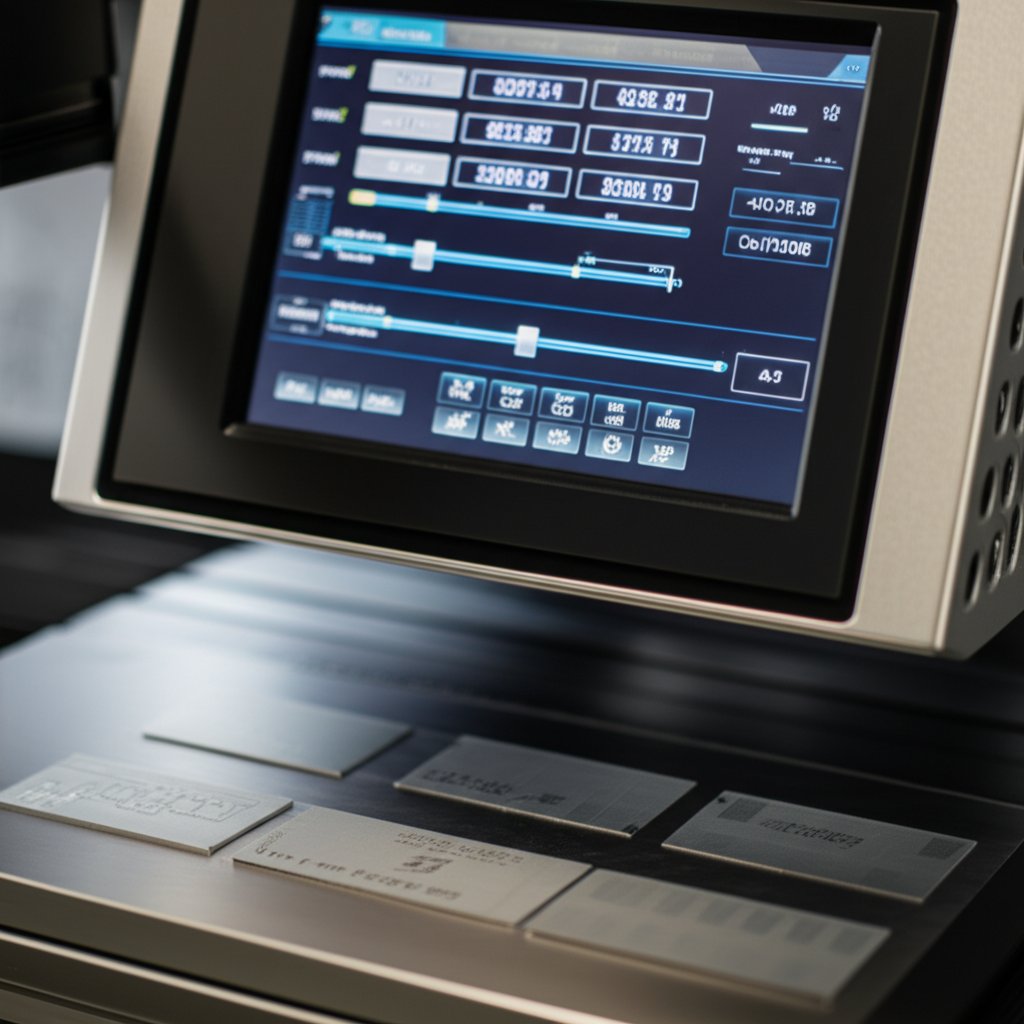 tuning laser parameters and testing marks on aluminum samples