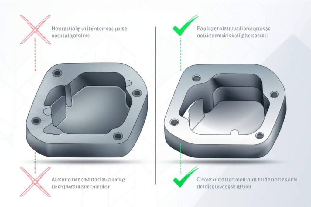 infographic comparing costly vs cost effective design choices in cnc machining