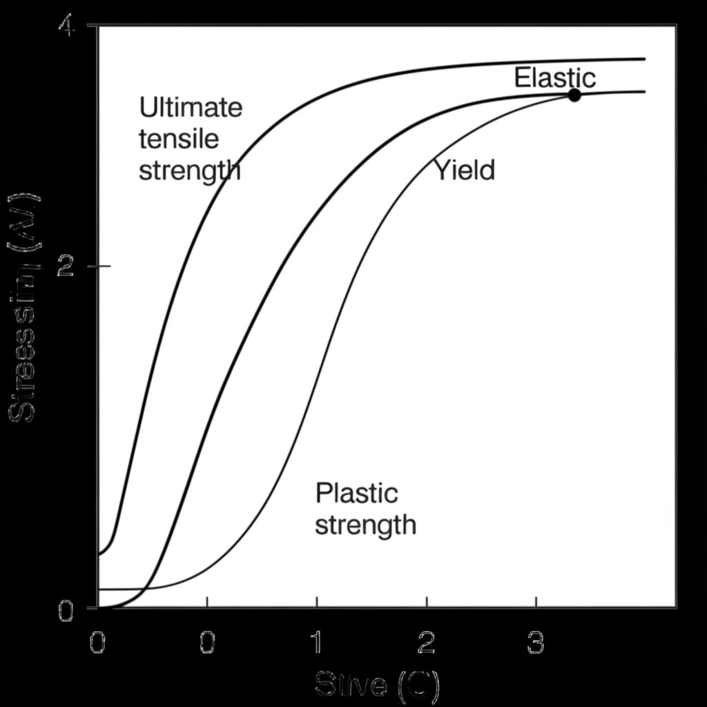 stress strain curve highlighting key strength properties of aluminum alloys