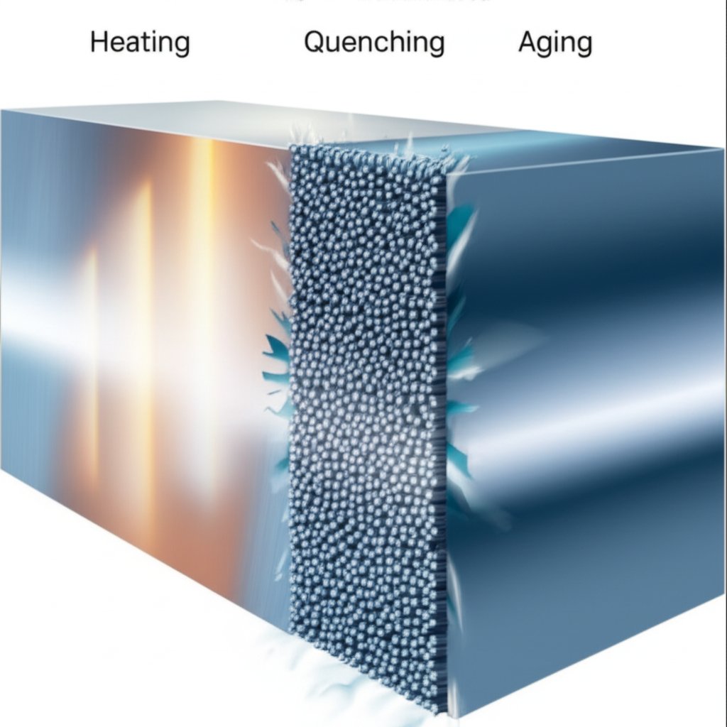 visualization of the t6 tempering process enhancing 6061 aluminum strength