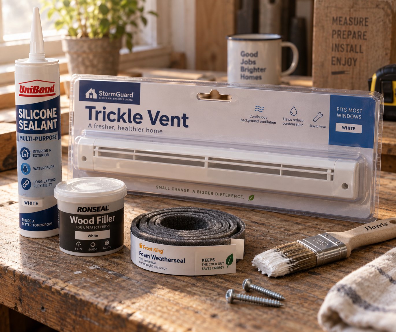 additional materials often needed beyond the vent unit itself including sealant filler paint and weatherseal strips