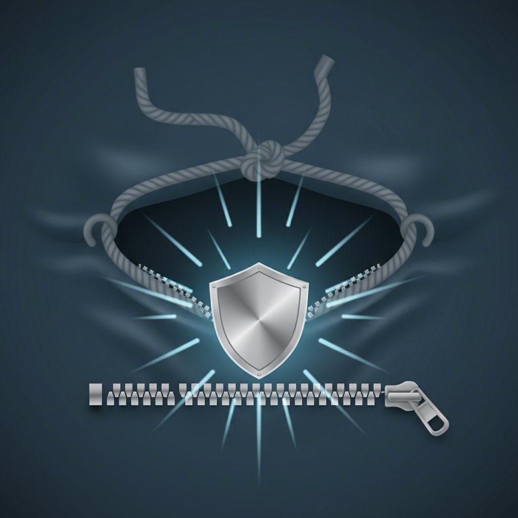 an illustration highlighting the superior security and protection of a zipper closure