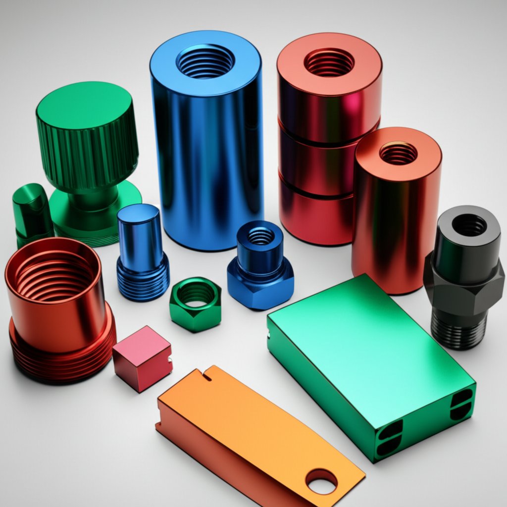 assorted anodized aluminum parts showcasing durability and color variety
