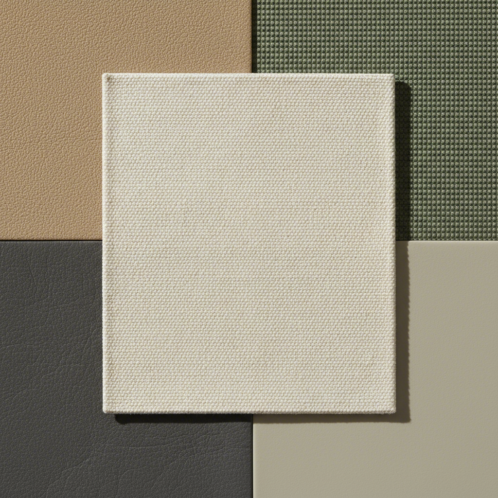 a conceptual arrangement of different pencil pouch material textures