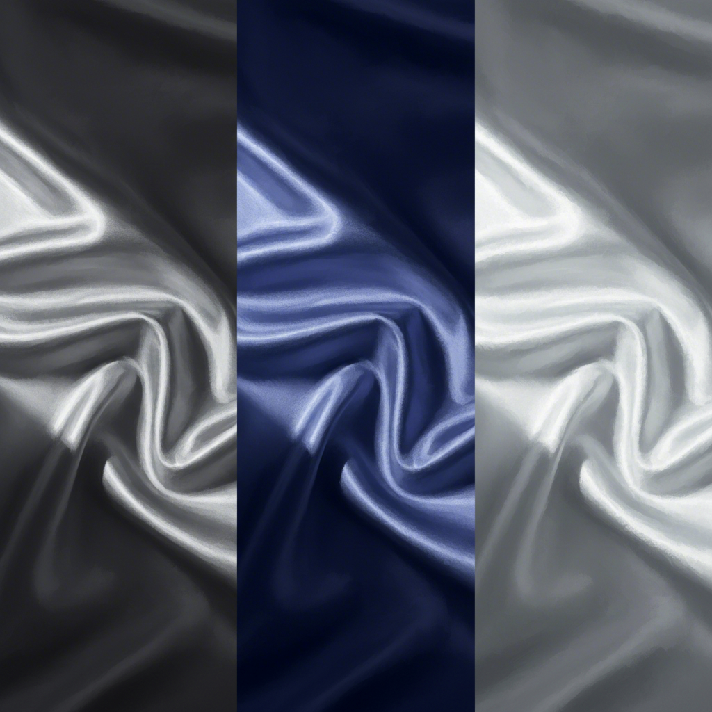 a visual comparison of satin silk and cotton fabric textures for sleep masks