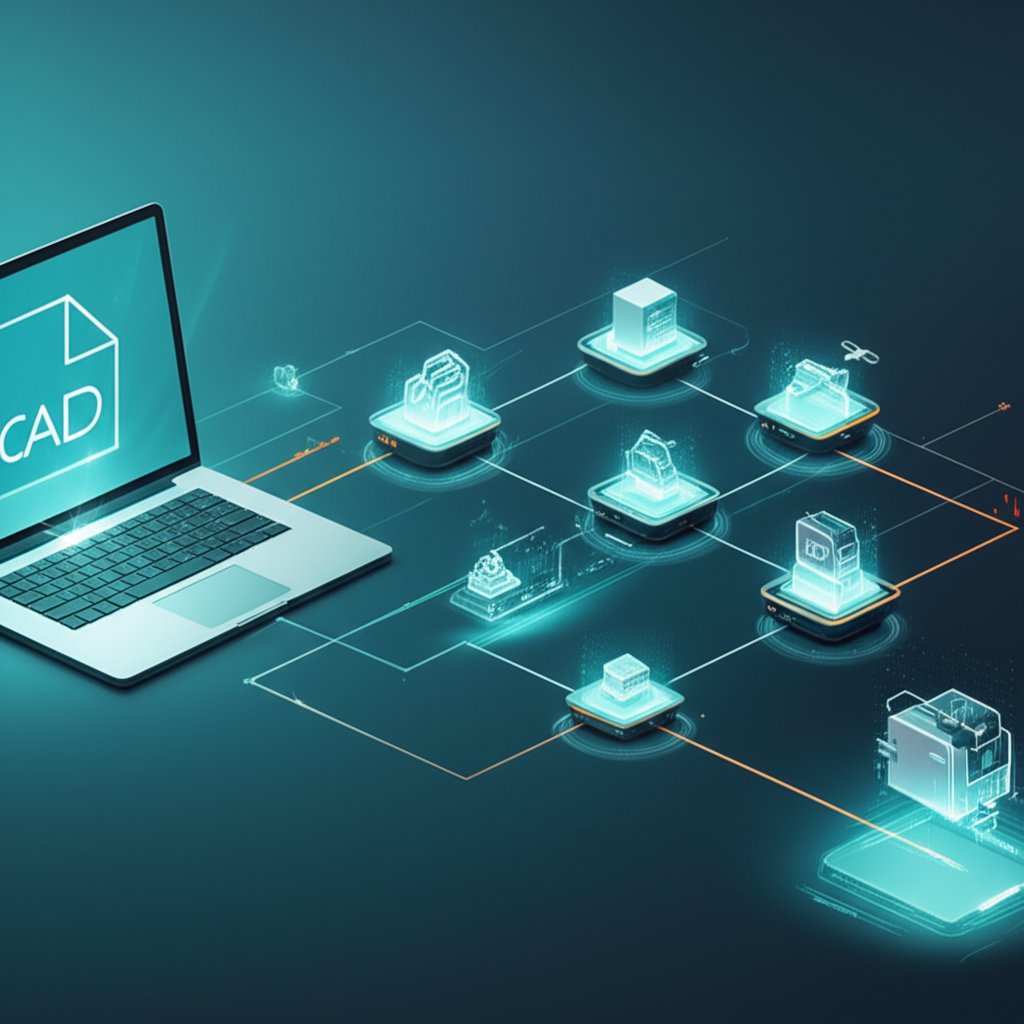 the streamlined workflow of modern on demand manufacturing from digital file to final part