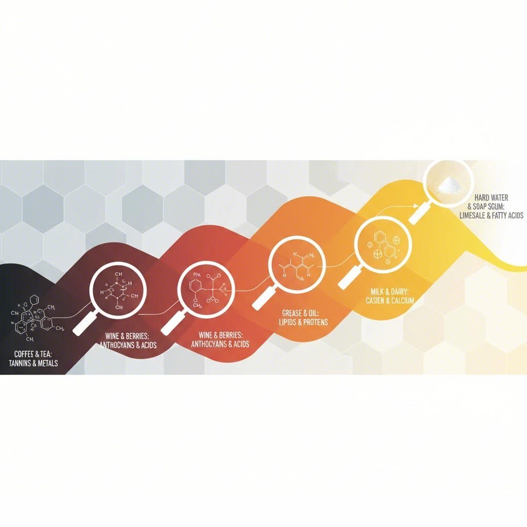 Color coded diagnostic spectrum showing the relationship between specific stain hues and their chemical origins