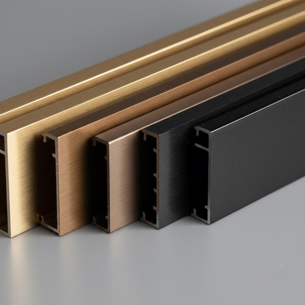 anodized aluminum profiles displaying premium color finish options
