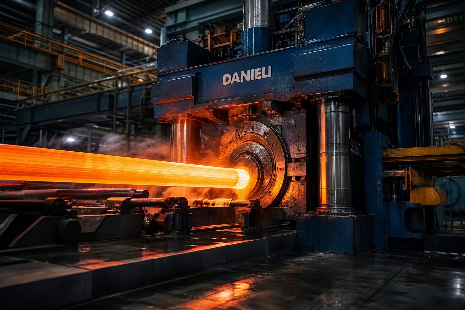 modern aluminum extrusion press transforming heated billets into precision profiles