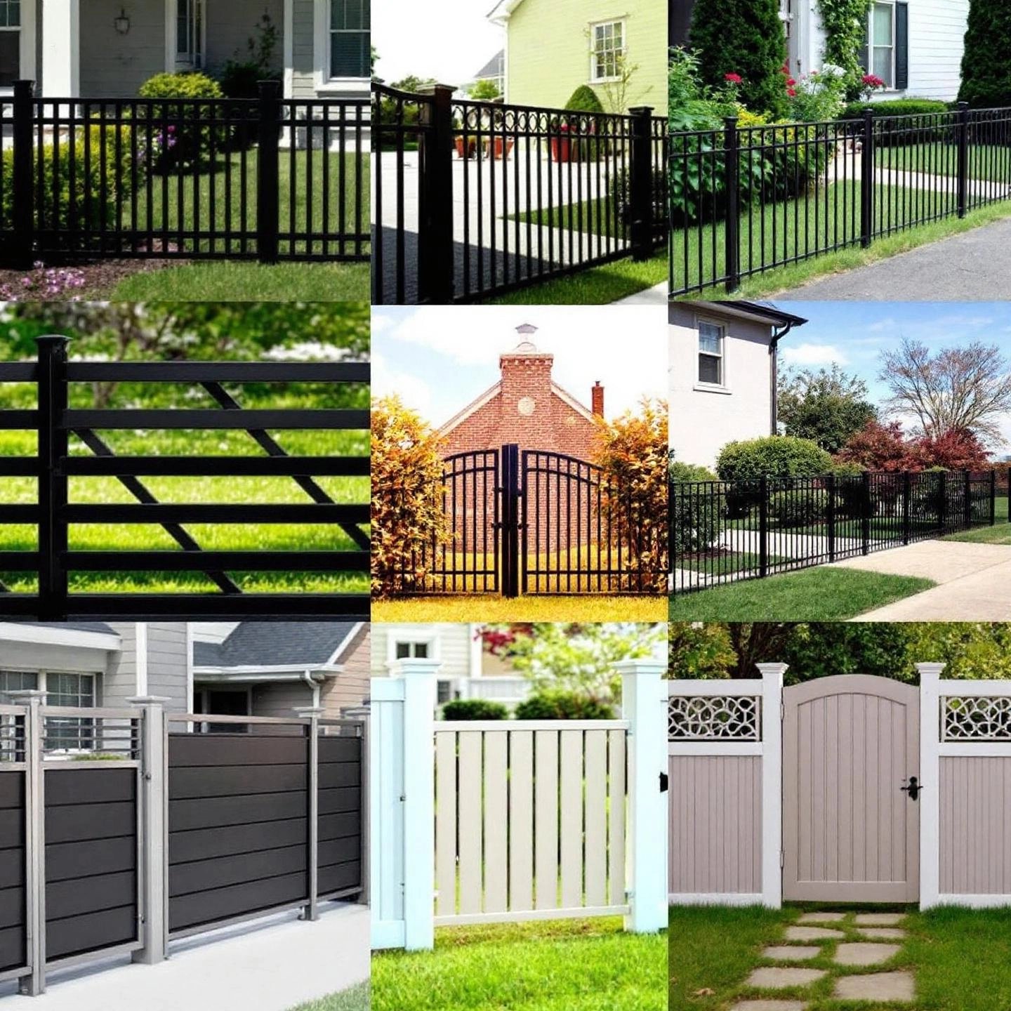 variety of aluminum fence panel styles and finishes for diverse property aesthetics