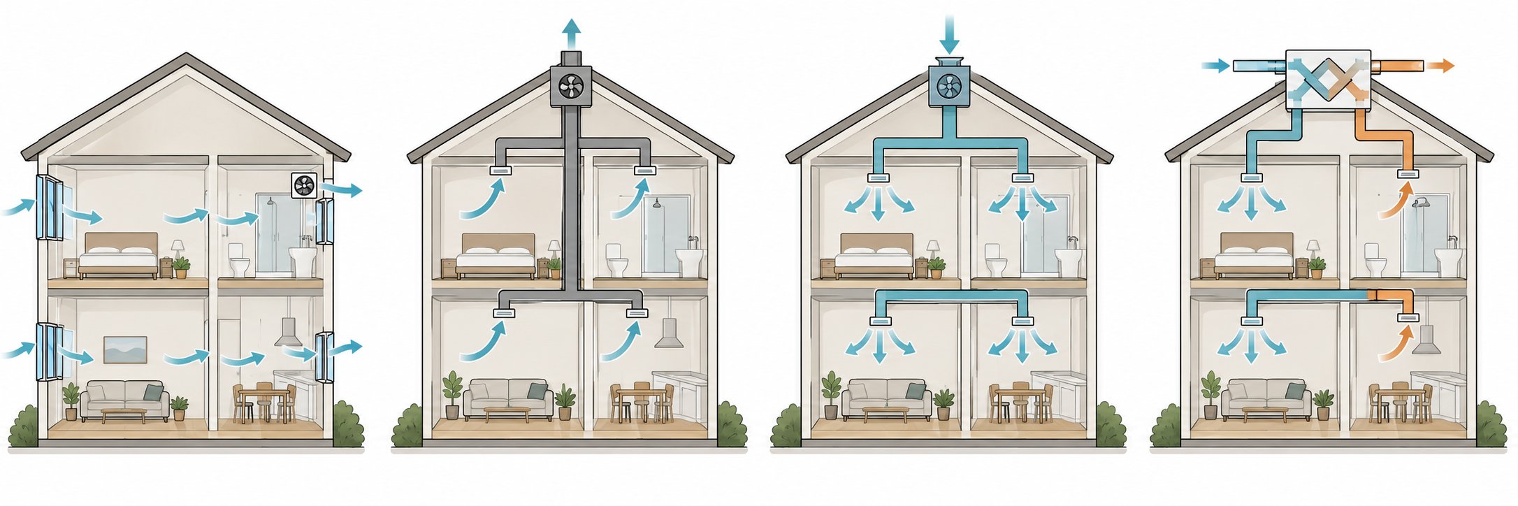 four recognised domestic ventilation systems under approved document f from natural ventilation to mvhr